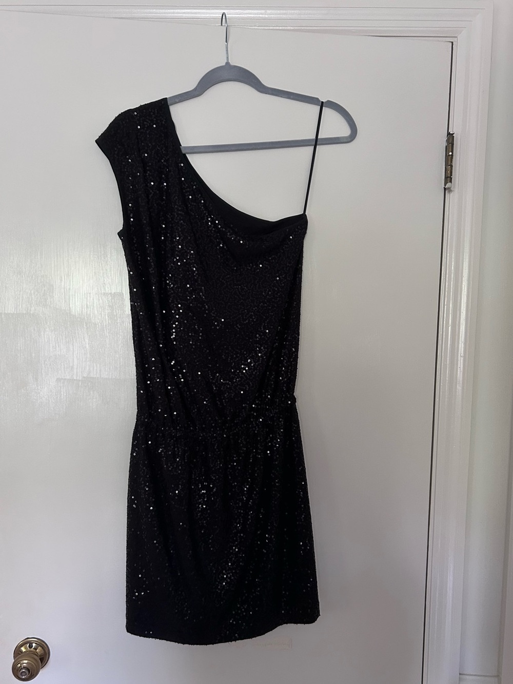 Tibi - Black One-Shoulder Sequin Dress